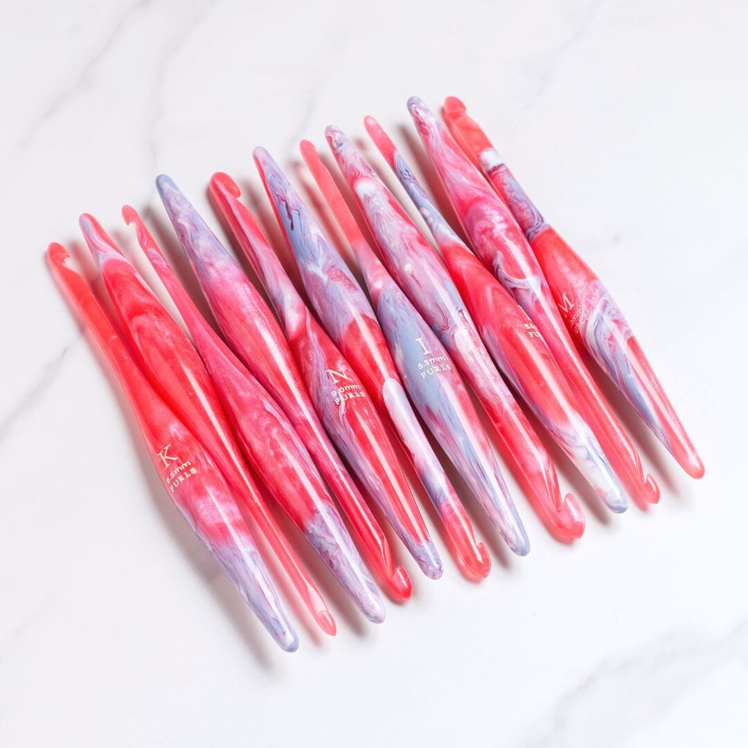 Limited Edition Hibiscus Streamline Resin Crochet Hooks FurlsCrochet