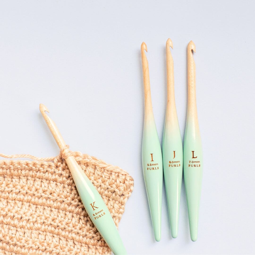 Limited Edition Sage Ombre Streamline Wood Crochet Hooks Wood Streamline FurlsCrochet