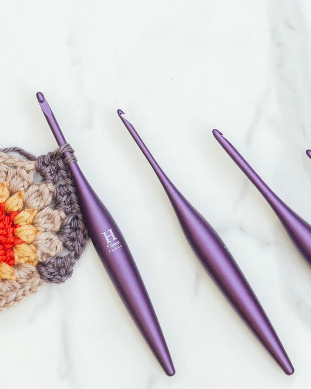 Limited Edition Matte Grape Streamline Metal Crochet Hooks FurlsCrochet