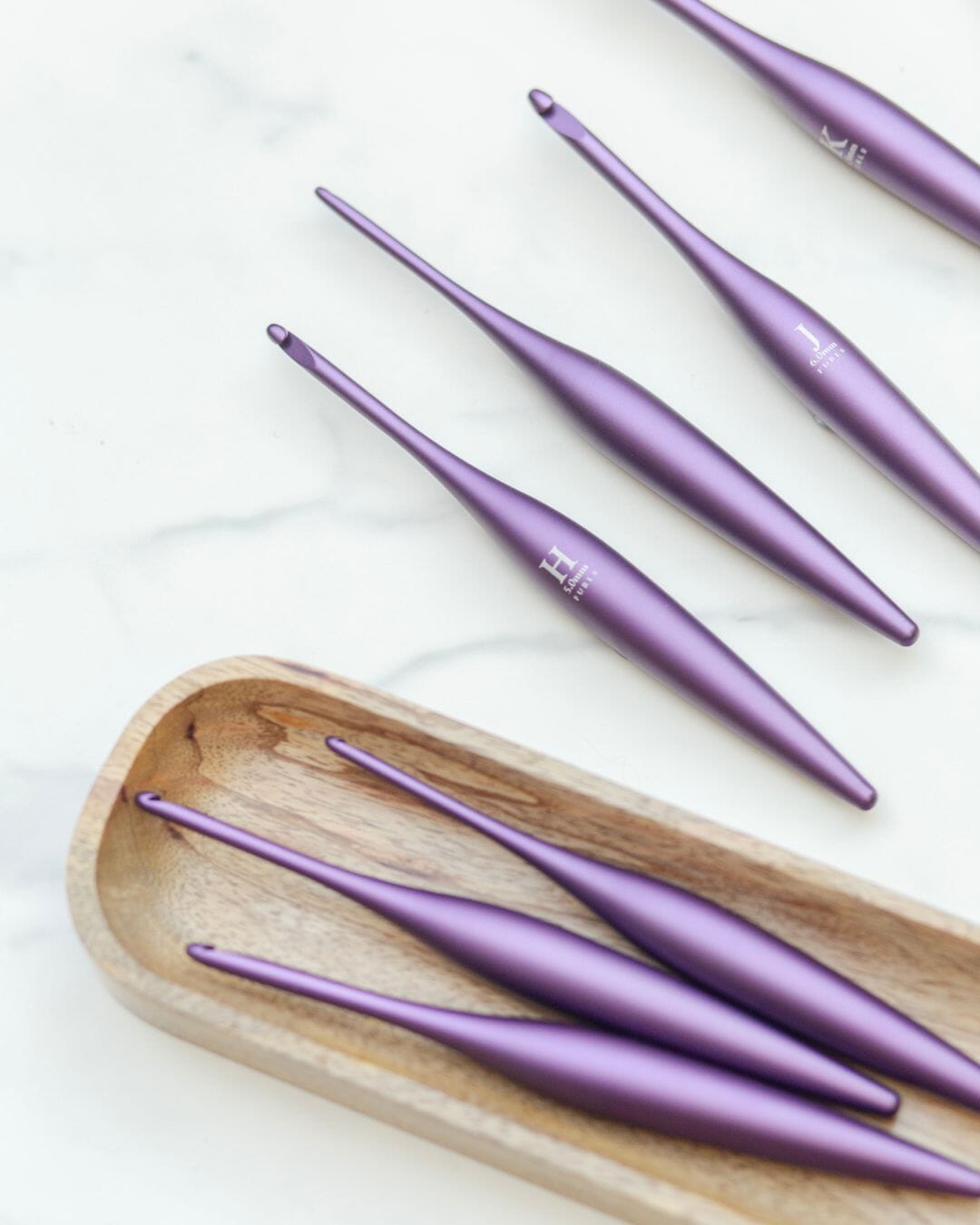 Limited Edition Matte Grape Streamline Metal Crochet Hooks FurlsCrochet