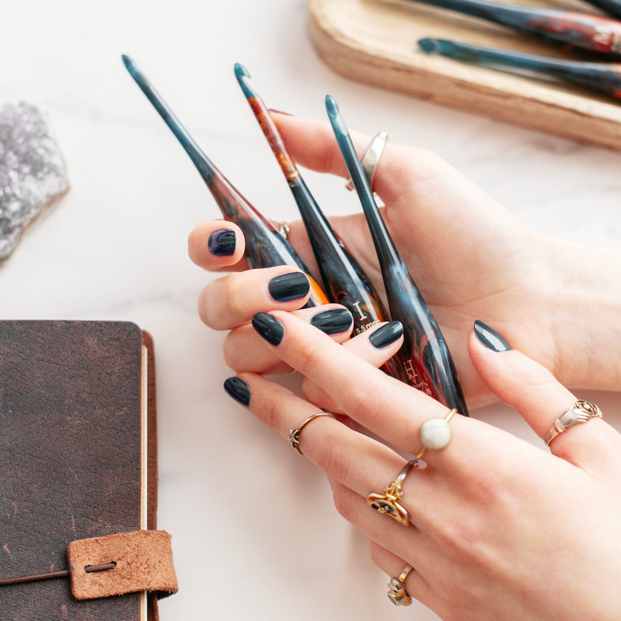 Limited Edition Nebula Streamline Resin Galaxy Crochet Hook LE Streamline Resin FurlsCrochet