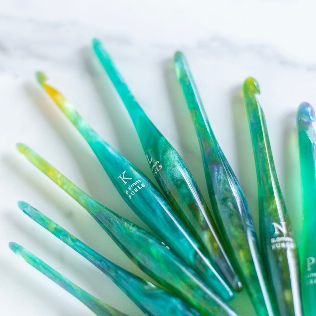 Limited Edition Seagrass Streamline Resin Crochet Hooks FurlsCrochet