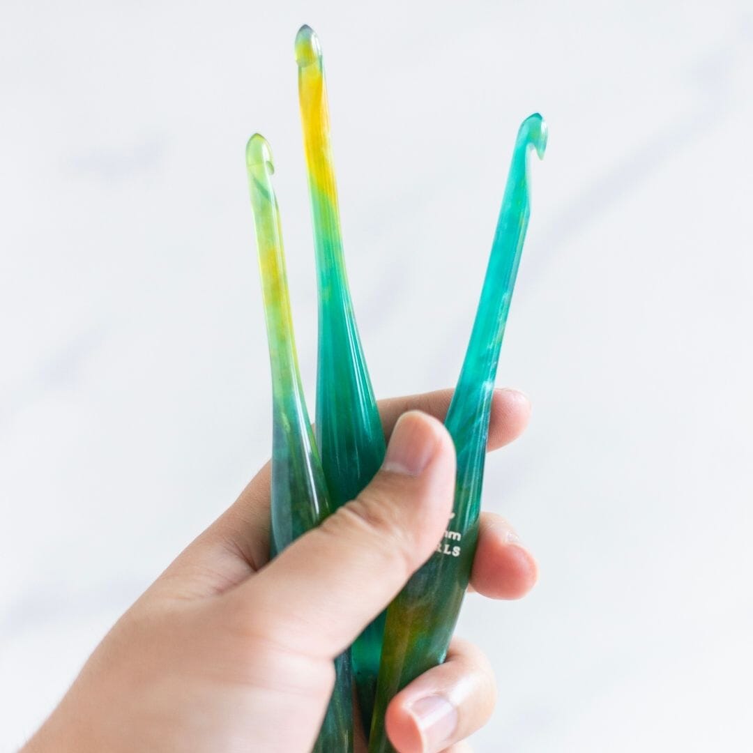 Limited Edition Seagrass Streamline Resin Crochet Hooks FurlsCrochet