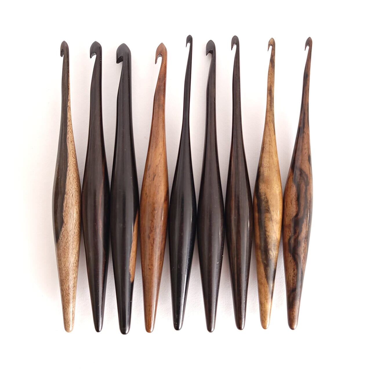 Ebony Streamline Wood Crochet Hooks FurlsCrochet