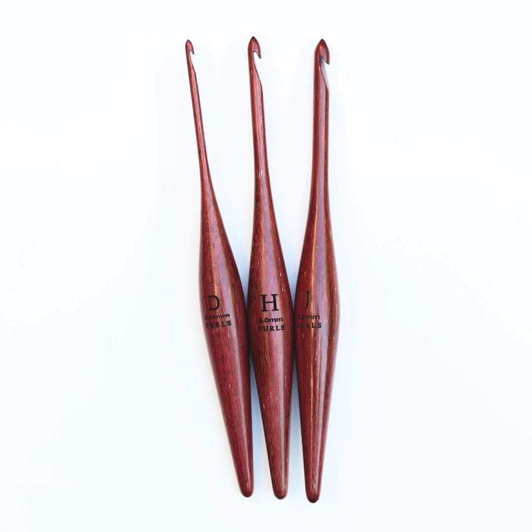 Purpleheart Streamline Wood Crochet Hooks Wood Streamline FurlsCrochet 